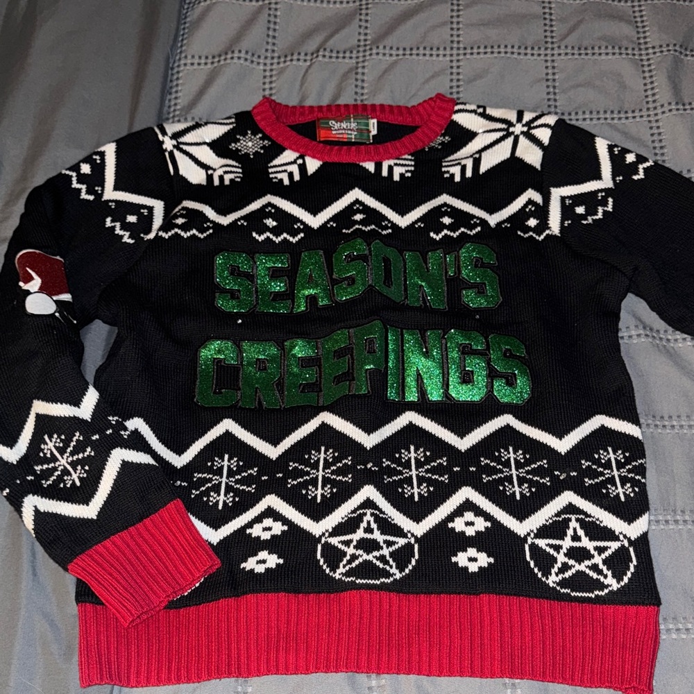 Spencer's Black, Red, and Green Festive Sweater